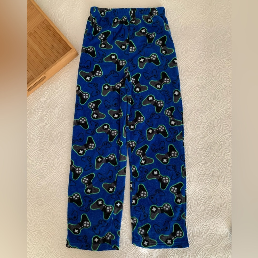 Boys Gaming Controls Fleece Pajama Pants Faded Glory Bottoms Blue Size XL 14-16 - Picture 3 of 9